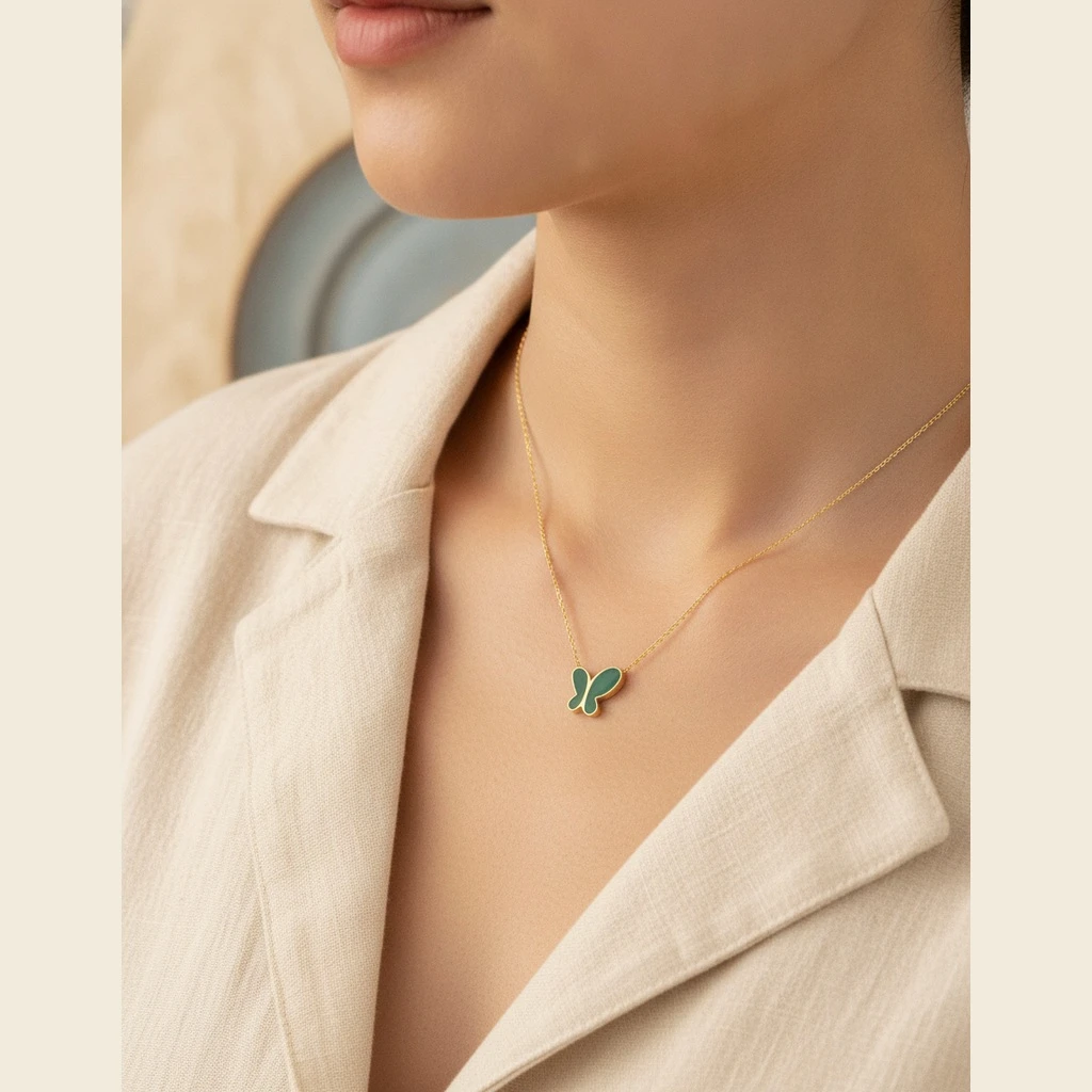 Mother-of-Pearl Butterfly Necklace