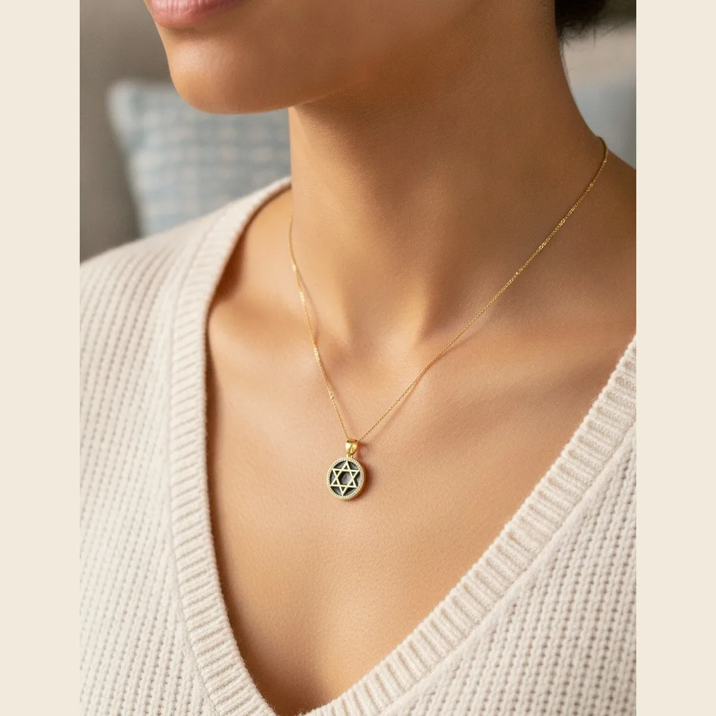 Star of David Gemstone Necklace