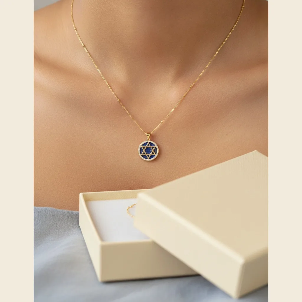 Star of David Gemstone Necklace