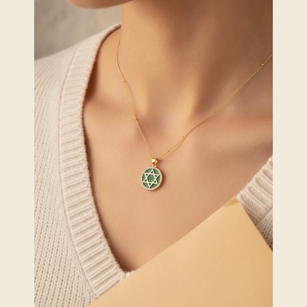 Star of David Gemstone Necklace