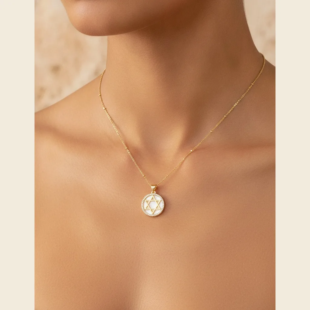 Star of David Gemstone Necklace