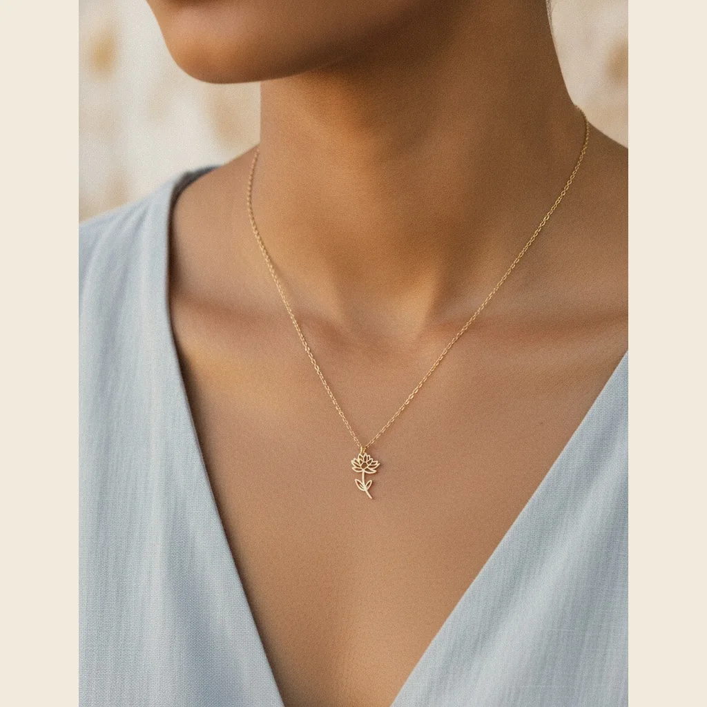 Birth Flower Story Necklace