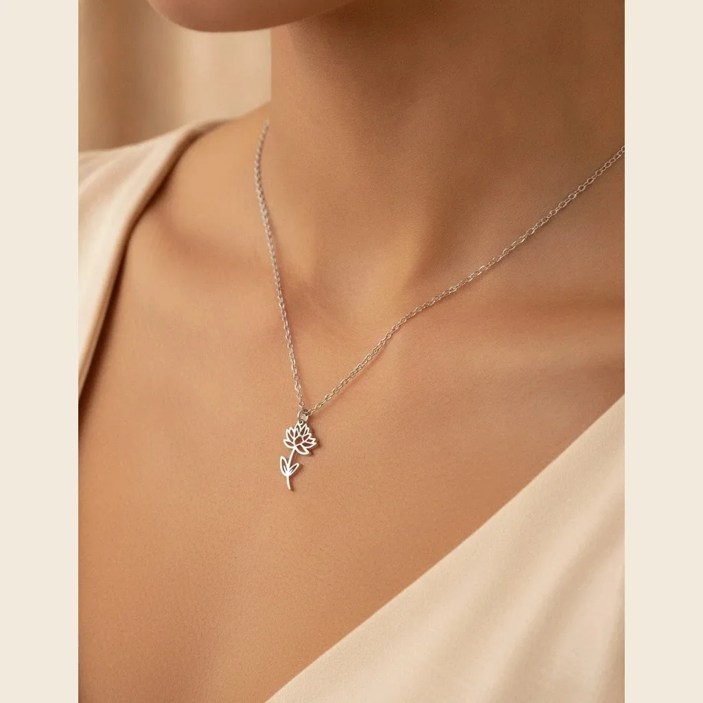 Birth Flower Story Necklace