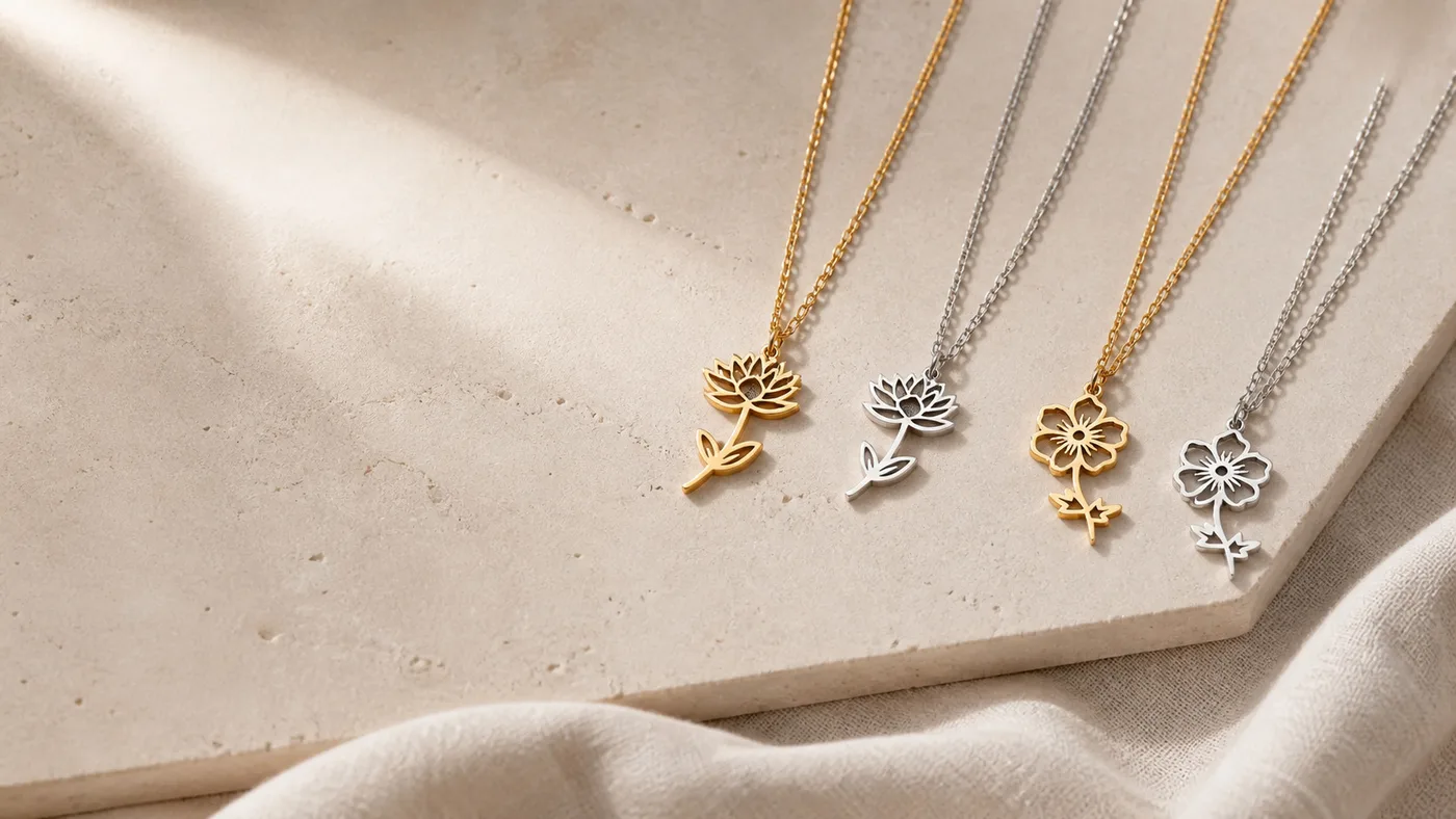 Birth Flower Story Necklace