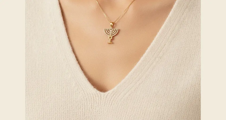 The Noa Menorah & Star Necklace
