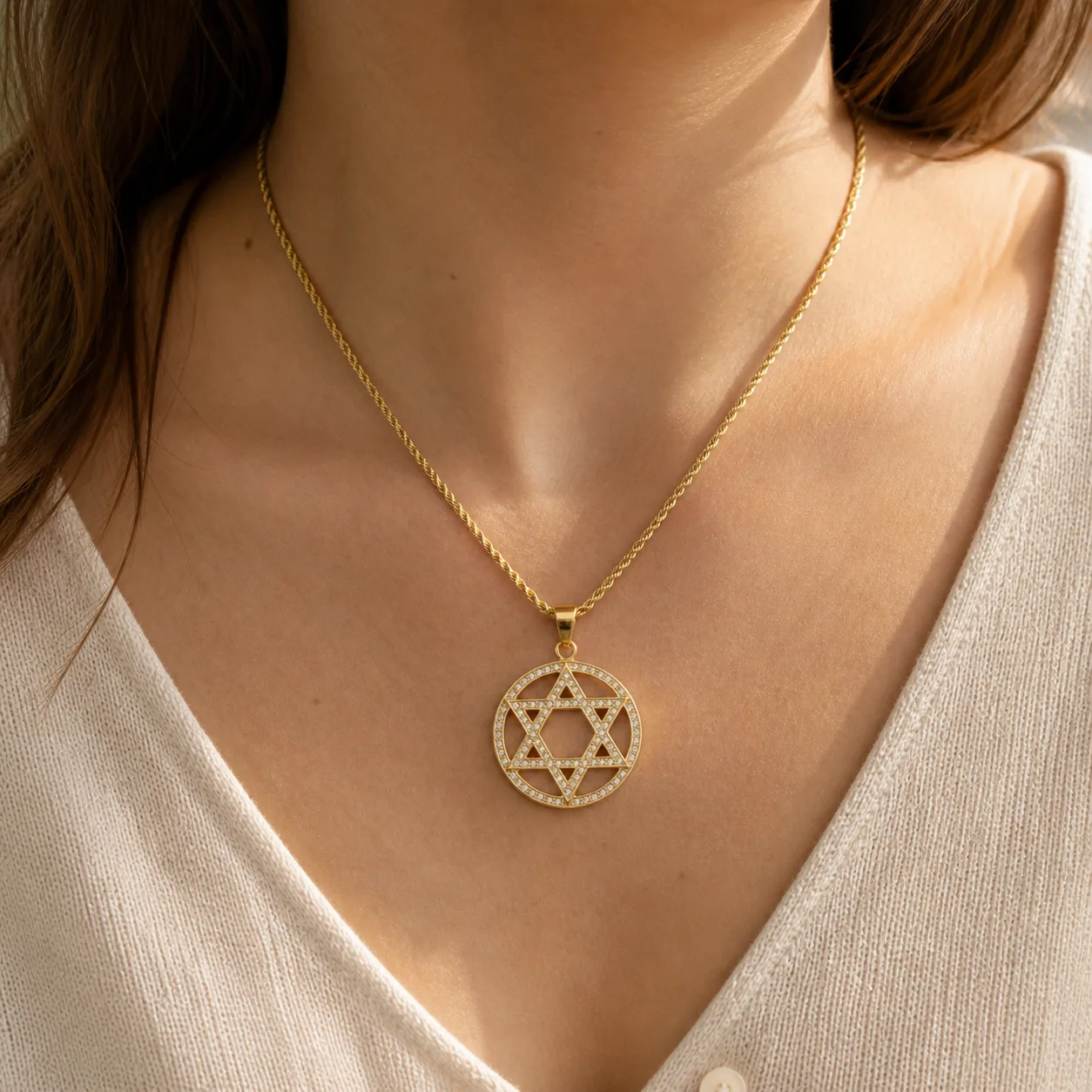 Radiant Star of David Necklace