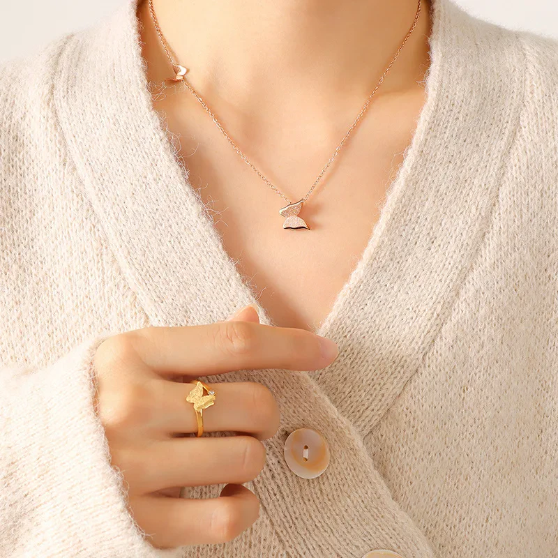 Butterfly Bloom Jewelry Set - Rose Gold