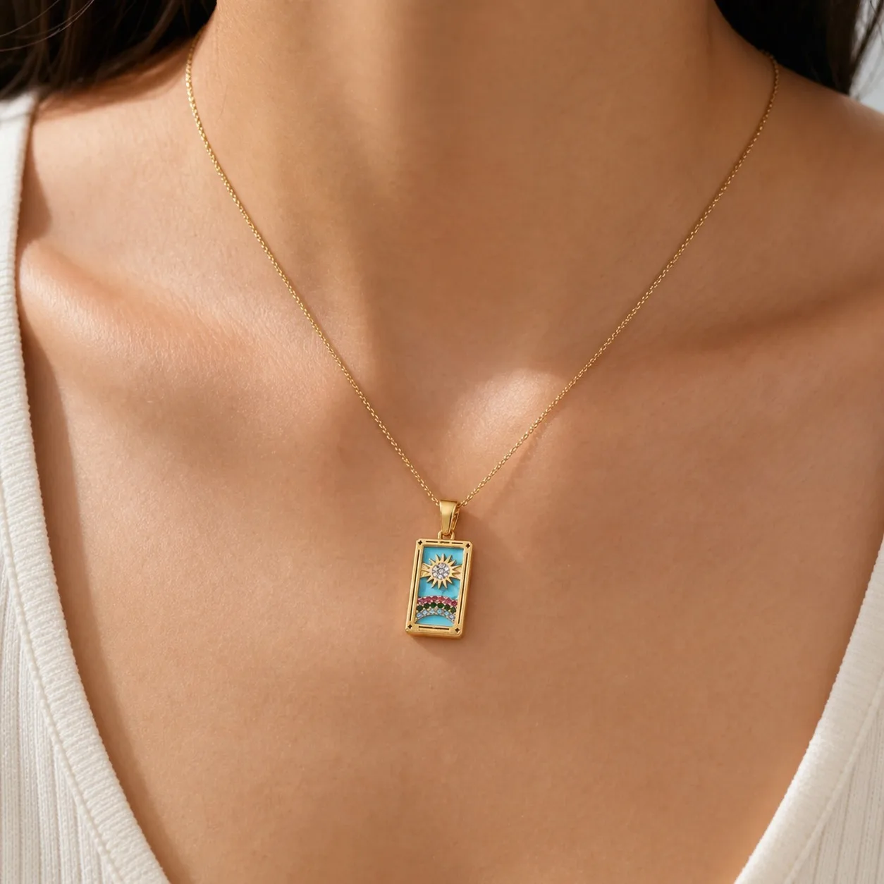 Celestial Tarot Card Necklace