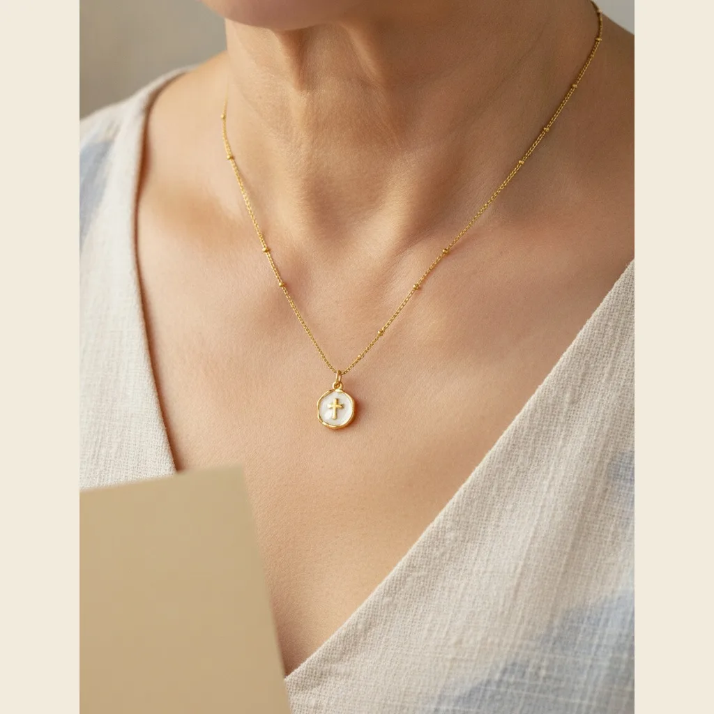 Celestial Enamel Coin Necklace