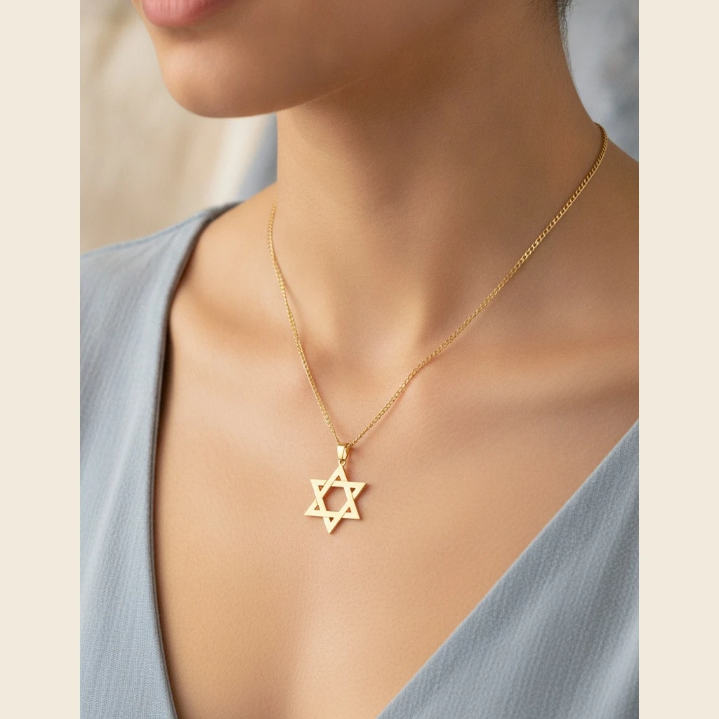Open Star of David Necklace