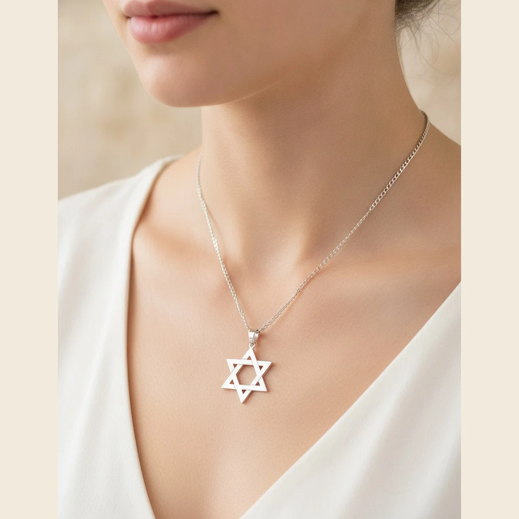 Open Star of David Necklace