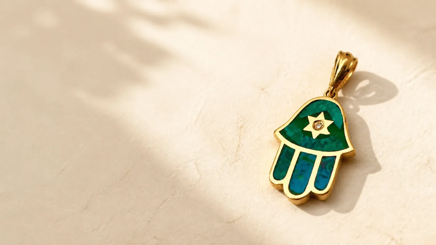 Eilat Stone Hamsa Necklace