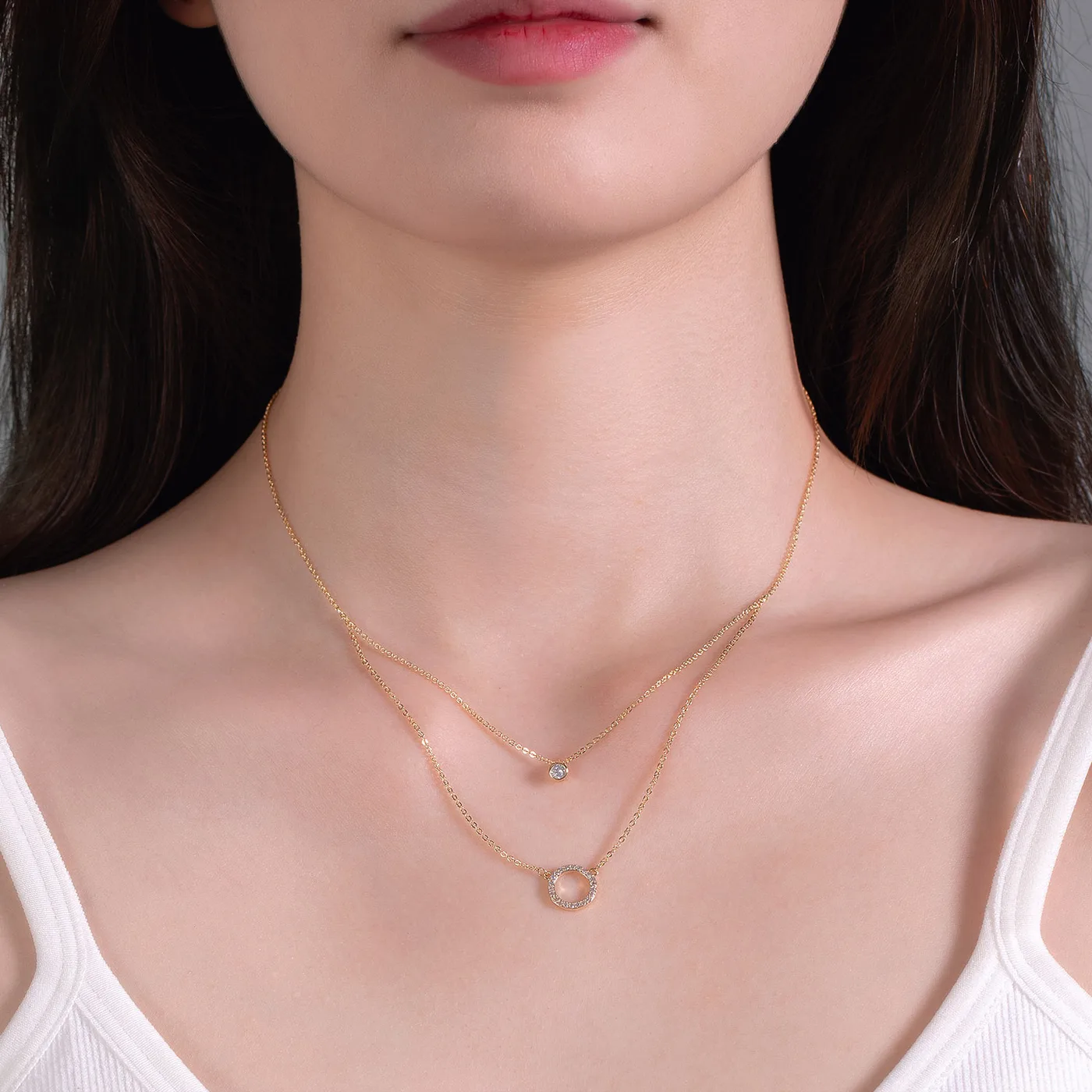 Golden Circle Layered Necklace