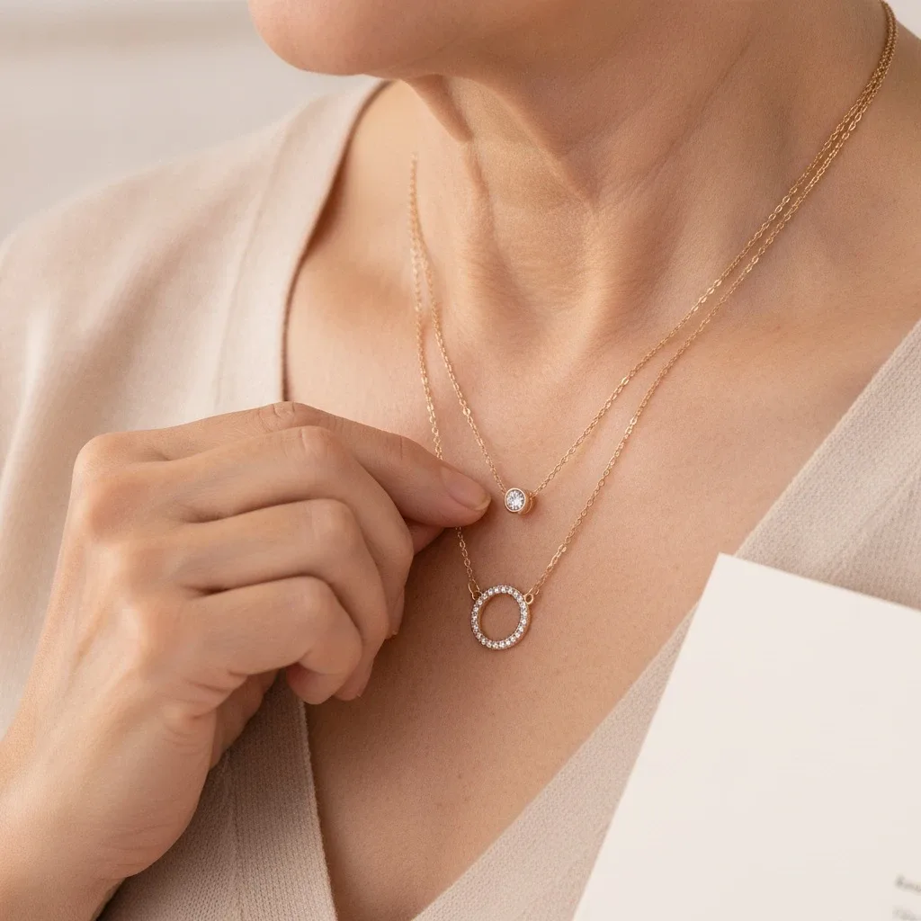 Golden Circle Layered Necklace