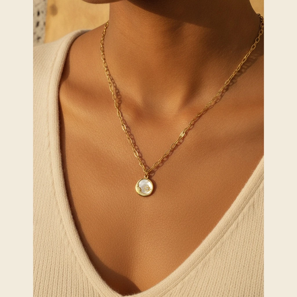 Sun and Moon Keepsake Necklace
