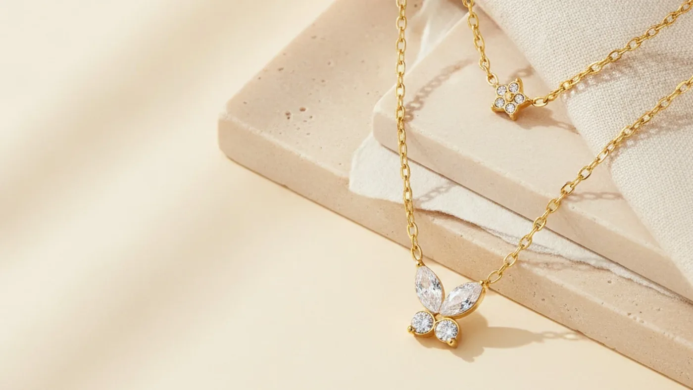 Golden Flutter Layered Necklace