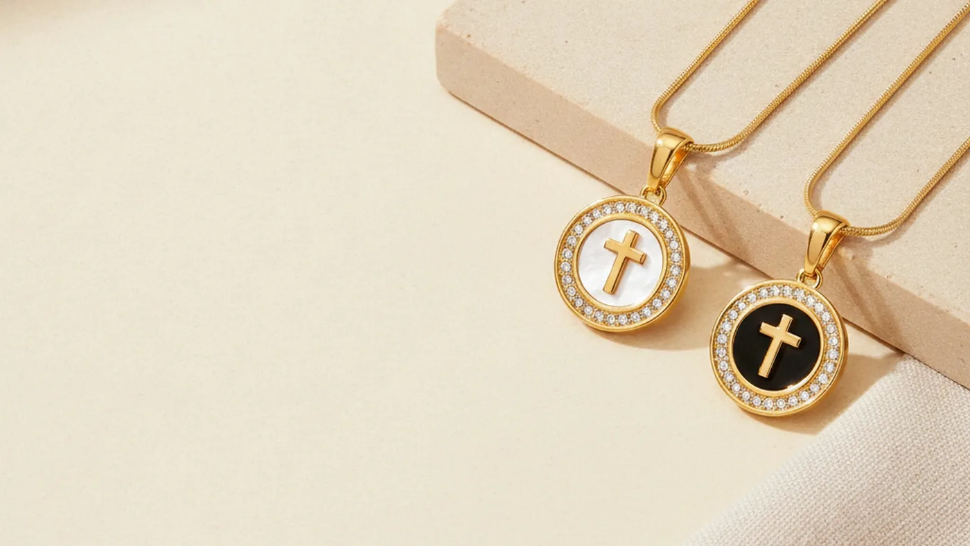 Luminous Cross Medallion Necklace