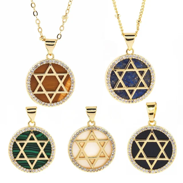 Star of David Gemstone Necklace
