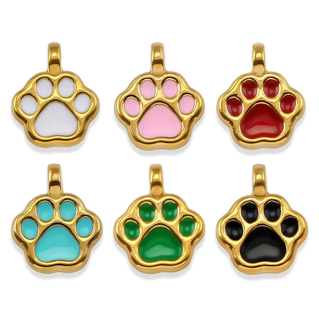Enamel Paw Charm